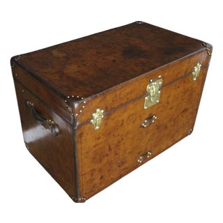 Antique Leather Courier Trunk from Louis Vuitton, 1890s For Sale