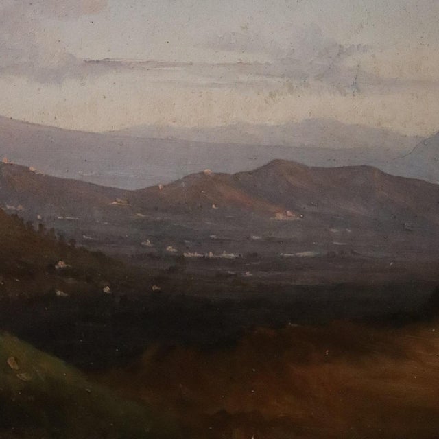 Panoramic View of Naples, Oil Painting on Canvas, 19th Century, Framed For Sale - Image 3 of 12