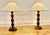 Brown Teak Carved Tree of Life Table Lamps, 1940s, Set of 2 For Sale - Image 8 of 9