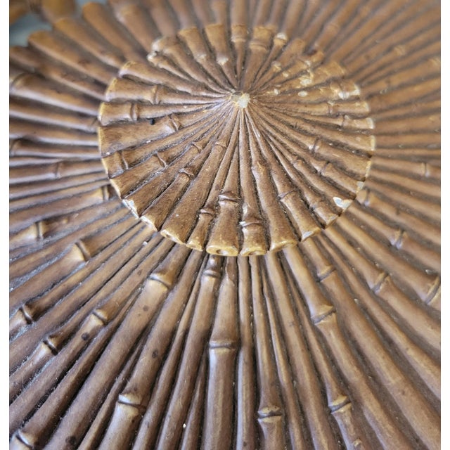 Ceramic Vintage Faux Bamboo Plaster Decorative Regency Storage Table Box For Sale - Image 7 of 9