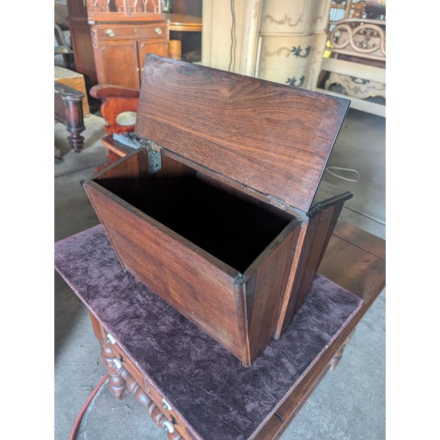 This handsome vintage wooden toolbox is a true piece of workshop history with timeless appeal. Crafted from solid dark...