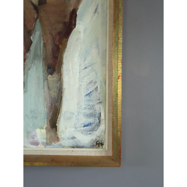 1957 Mid-Century Modern 'Nude in Soft Light' Swedish Original Abstract Figurative Oil Painting, Framed For Sale - Image 6 of 12