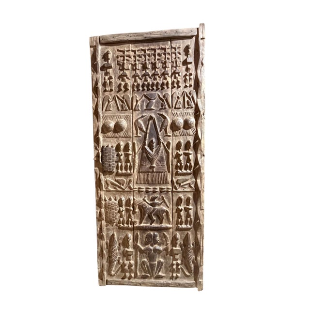 1980s Vintage Dogon Granary Door With Nommo Mali African 73.5" H For Sale - Image 5 of 13