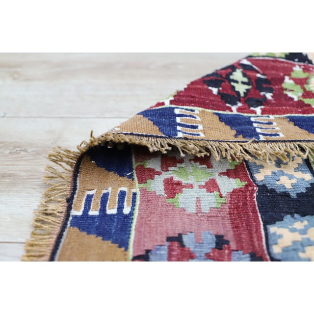 1970s Southwestern Abstract Design Kilim Rug For Sale - Image 10 of 11