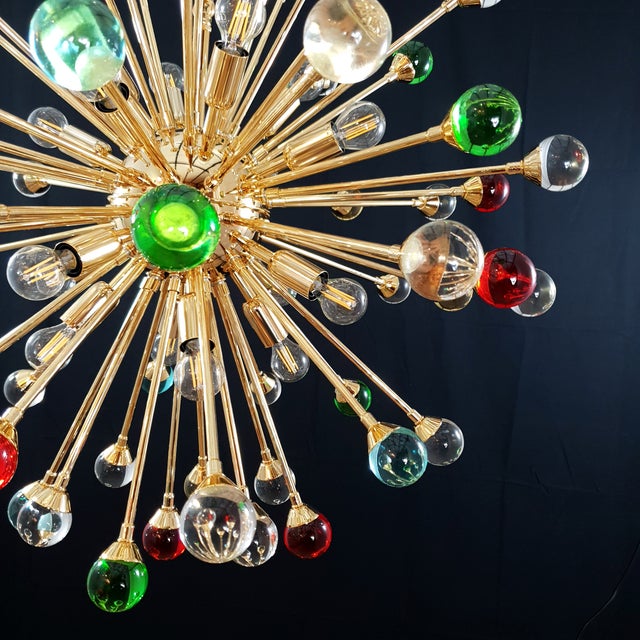 Art Deco Style Sputnik Chandelier in Murano Glass, Venice, Italy, 1981 For Sale - Image 12 of 15
