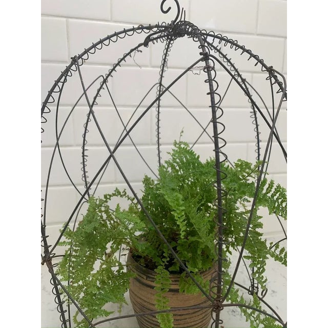 Metal Antique French Wire Cloche For Sale - Image 7 of 12