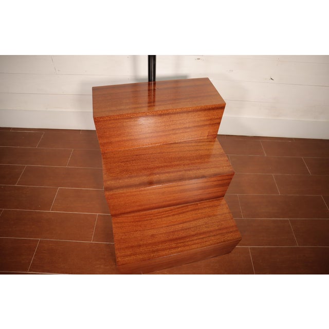 Wood Vintage Modern Library Steps Step Ladder Mahogany Mid Century Style 70's 80's Stool For Sale - Image 7 of 10