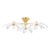 Mitzi Twiggy 3-Light Semi Flush Mount, Aged Brass/Textured White Combo For Sale