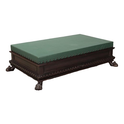 Neo-Renaissance Style Coffee Table with Padded Top For Sale