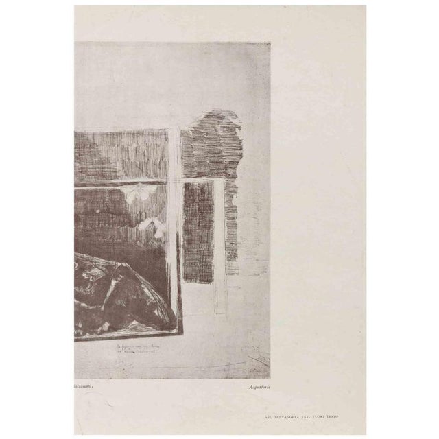 Pen drawing on paper. Hand signed in pencil. Very good condition. This piece is attributed to the mentioned...