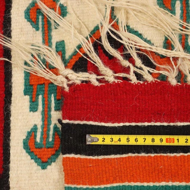 Textile Antique Handmade Thin Knot Wool Kilim Rug For Sale - Image 7 of 8