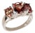 Three Stone Color Shift Garnet Ring in 14k White Gold Setting January Birthstone For Sale