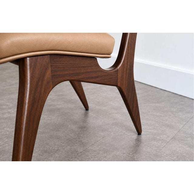 Brown Set of Six Vladimir Kagan Sculpted Sling Dining Chairs, Model Vk 101 For Sale - Image 8 of 8