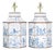 A Pair of Vintage Hand-Painted Blue and White Imitation Dutch Tile Landscape Tea Can Table Lamps For Sale