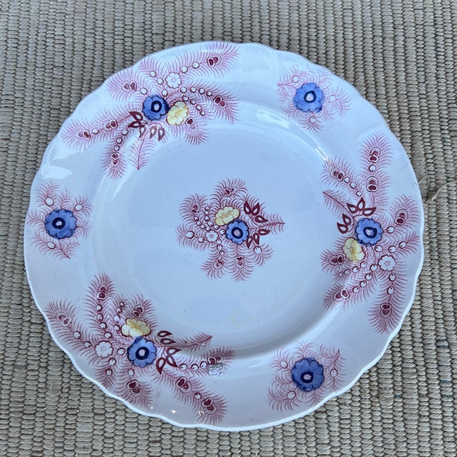 A Nice Antique Staffordshire "Feather" Pattern Red Transfer Decorated Plate, Circa 1830's For Sale - Image 10 of 10