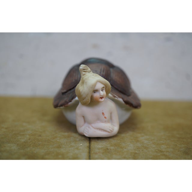 Antique German Victorian Naughty Lady in Tortoise Shell Vanity Box Figurine For Sale - Image 9 of 14