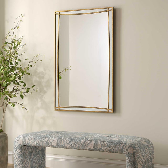 Modern Florence Antique Gold Mirror For Sale - Image 3 of 6