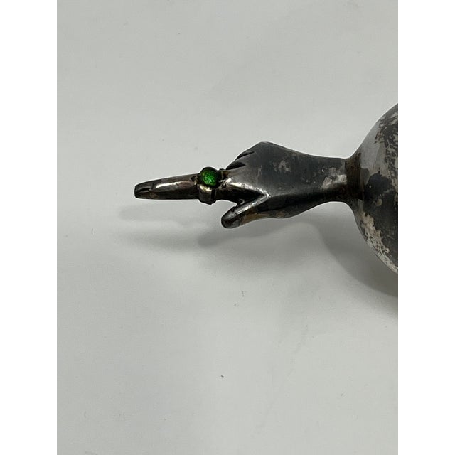 Extremely Rare Antique Silver Torah Pointer Dated 1844 With Gemstones For Sale - Image 9 of 11