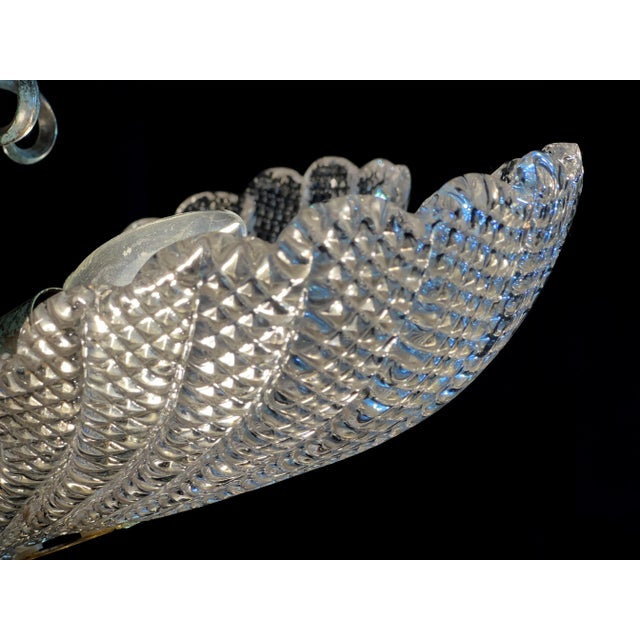 Italian Murano Chandelier Five Leaves with Golden Details, 1990s For Sale - Image 12 of 14