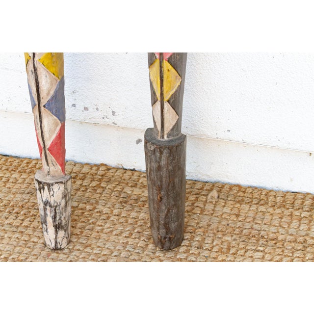 Pair of African Bwa Sun & Serpent Tall Totem For Sale - Image 9 of 11