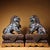 Traditional Late 20th Century Pair of Gilt Bronze Cloisonné Enamel Guardian Lion Figures on Stands For Sale - Image 3 of 9