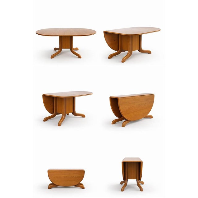 Mid-Century Oval Drop Leaf Gateleg Dining Table in Teak from Morris of Glasgow, 1960s For Sale - Image 9 of 10