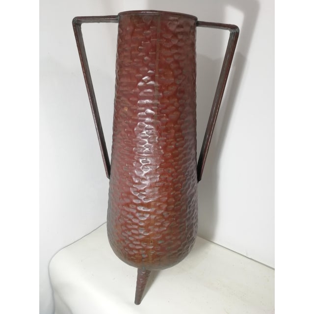 Metal Brutalist Copper Tripod Umbrella Stand by Angelo Bragalini, Italy, 1950s For Sale - Image 7 of 10