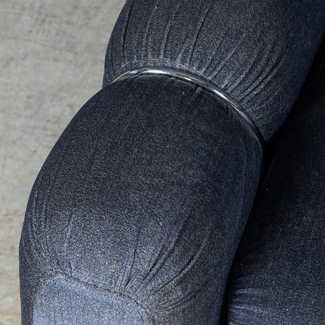 20th Century Italian Blue Velvet Armchairs by Agostino Lescai for Brevetti, 1970s, Set of 2 For Sale - Image 11 of 18