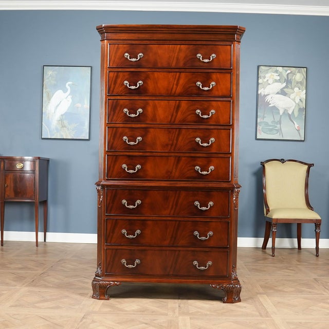2010s Niagara Furniture Mahogany Chippendale Tall Chest For Sale - Image 5 of 14