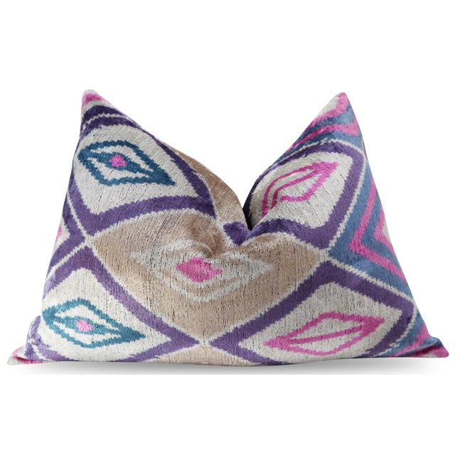 Mid-Century Modern Contemporary Earth Tones Velvet Throw Pillow & Down Insert For Sale - Image 3 of 10