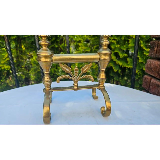 Art Nouveau Brass Fireplace Wood Stand, 1890s For Sale - Image 3 of 7