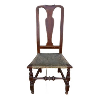 A Very Fine Antique Queen Anne Splat-Back Side Chair, Boston, Circa 1750 For Sale