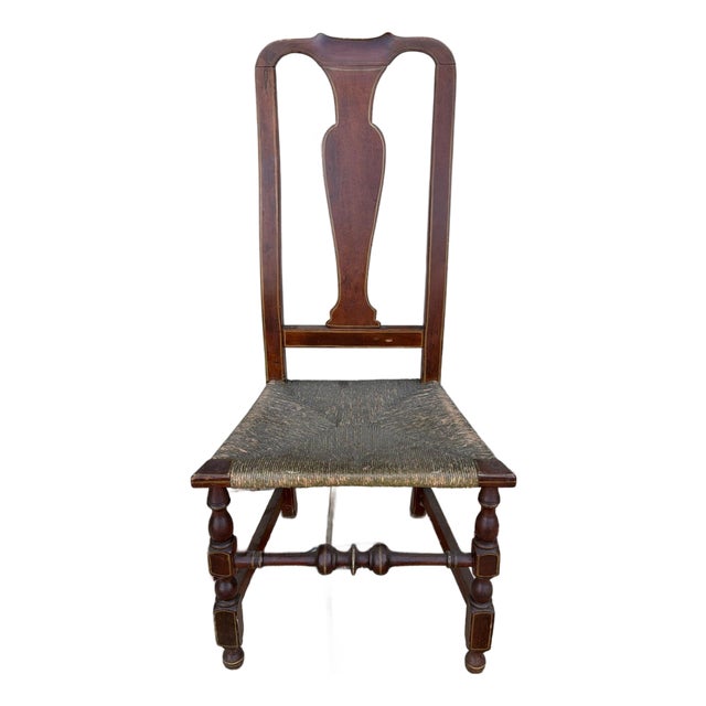 A Very Fine Antique Queen Anne Splat-Back Side Chair, Boston, Circa 1750 For Sale