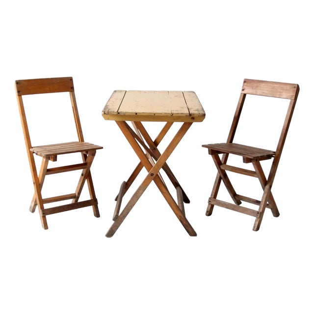 Vintage Van Stokkum Folding Table and Chairs Set For Sale