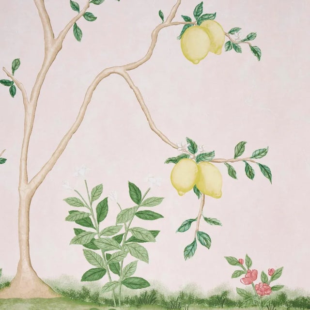 Schumacher Schumacher Citrus Blossom 2 Panel Set Wallpaper In Blush For Sale - Image 4 of 6
