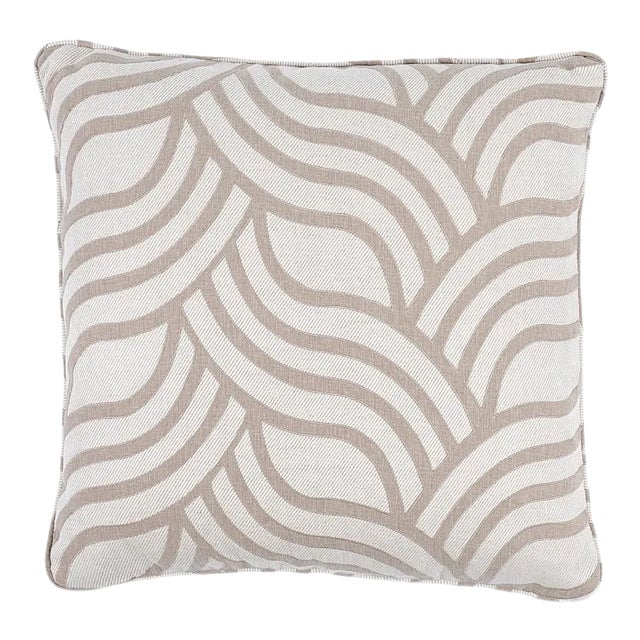 Schumacher Sangomar Applique 22" Pillow in Brown For Sale