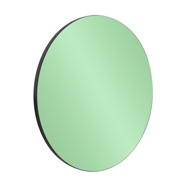 Transitional Balducci Round Emerald Green Mirror Large For Sale - Image 3 of 8