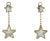 Silvery White Pearl Star Galaxy Celestial Constellation Zodiac 18k Gold Earrings, A Pair For Sale