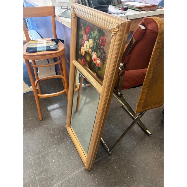 Neoclassical Vintage Trumeau Mirror For Sale - Image 3 of 3