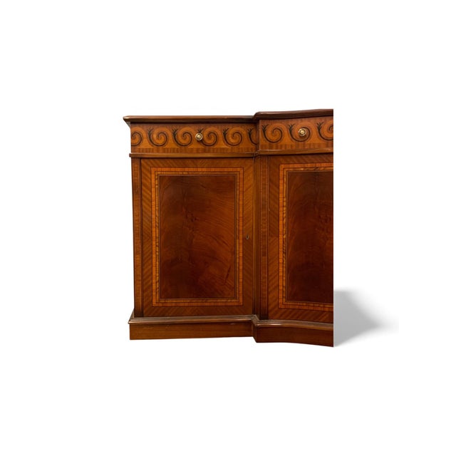 David Michael Italian Neo-Classical Style Mahogany Credenza Breakfront W/ Rosewood Marquetry For Sale - Image 4 of 7
