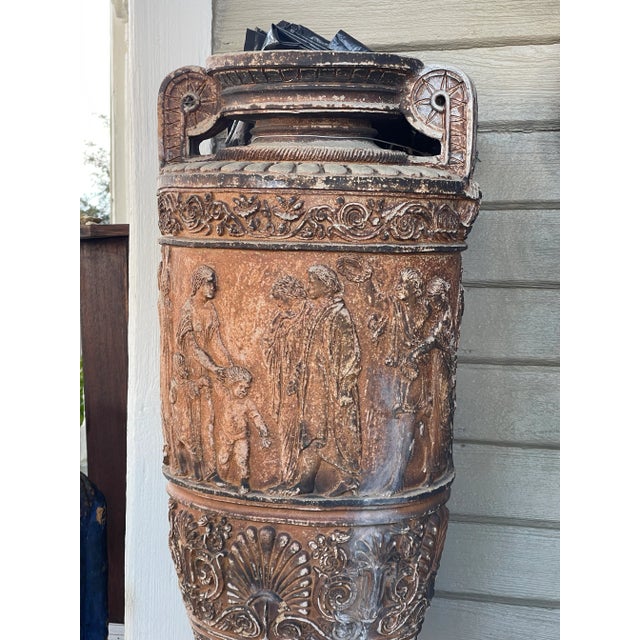 Pair Late 19th Century Monumental Neoclassical Amphora Garden Urns - Set of 2 For Sale - Image 11 of 12