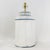 Early 21st Century Vintage Hand Painted Tole Tea Caddy Lamp White Heraldic Crest Motif Table Lamp For Sale - Image 5 of 12