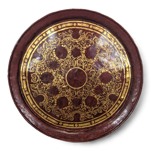 Moroccan Tea Serving Tray in Metal For Sale - Image 5 of 5
