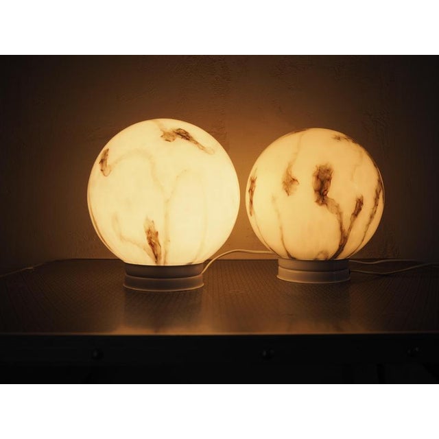 Mid-Century Sphere Table Lamps, Europe, 1970s, Set of 2 For Sale - Image 12 of 13