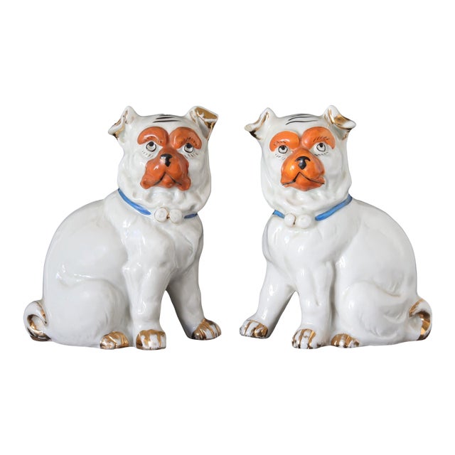 Antique German Porcelain Pugs For Sale