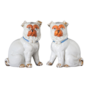 Antique German Porcelain Pugs