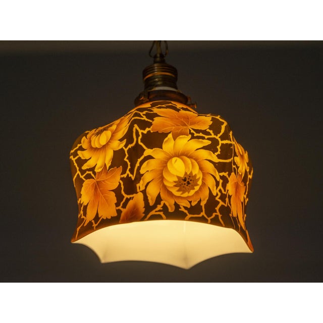 Pendant with Glass Lampshade, 1920s For Sale - Image 8 of 13
