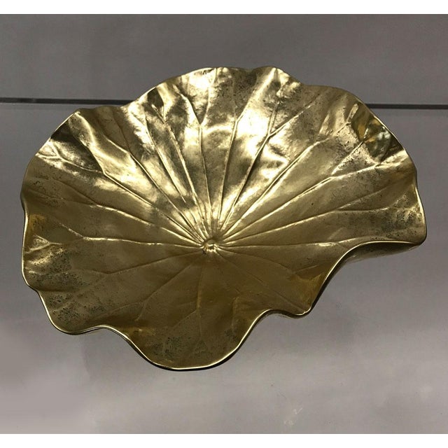 Large Vintage Brass Virginia Metalcrafters Lotus Dish And Stand Chairish