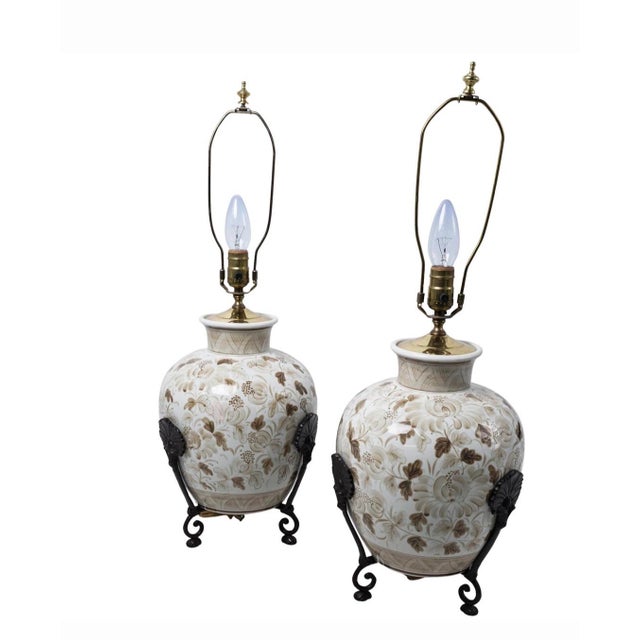 Maitland-Smith Porcelain Chinoiserie Ginger Jars Table Lamps - A Pair For Sale - Image 11 of 12