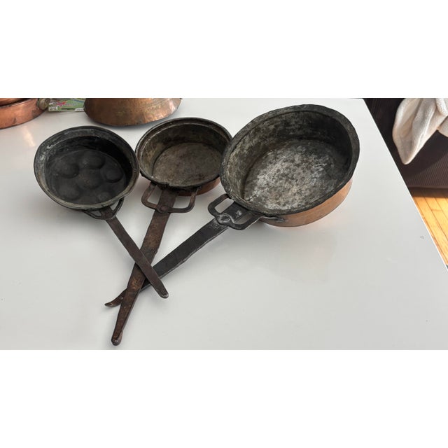 Antique Hand Forged Copper & Iron Cookware Set- 3 Pieces For Sale - Image 12 of 12